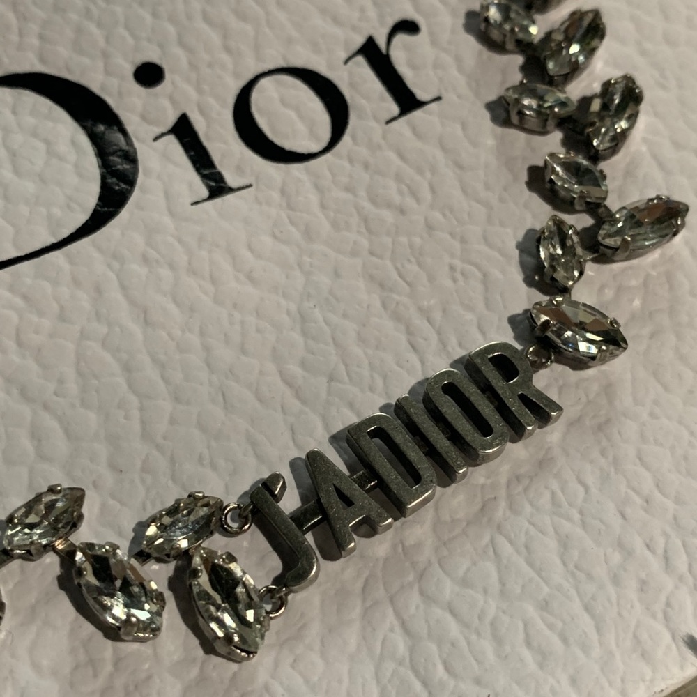 Silver crystal Dior choker - Picture 2 of 4